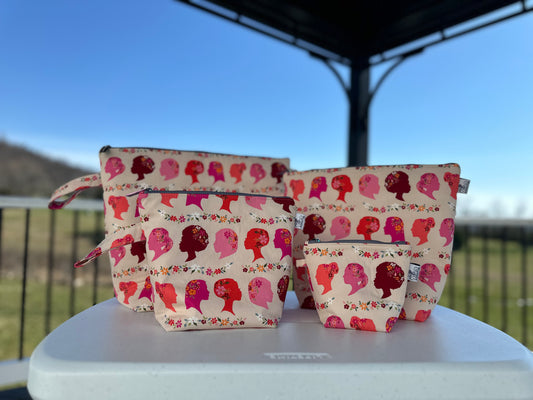 Pink Silhouettes Zipper Pouch